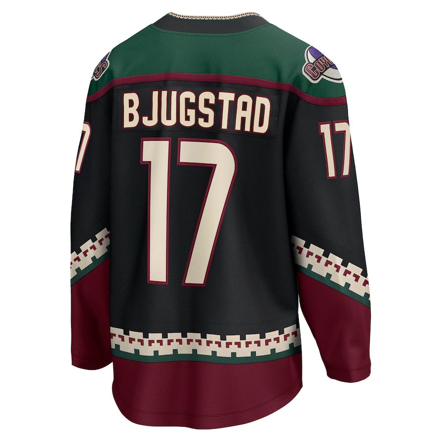 A.Coyotes #17 Nick Bjugstad Fanatics Branded Home Breakaway Player Jersey Black Stitched American Hockey Jerseys CROVYIE