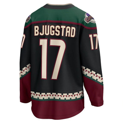 A.Coyotes #17 Nick Bjugstad Fanatics Branded Home Breakaway Player Jersey Black Stitched American Hockey Jerseys CROVYIE