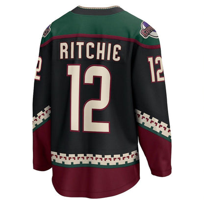 A.Coyotes #12 Nick Ritchie Fanatics Branded Home Breakaway Player Jersey Black Stitched American Hockey Jerseys CROVYIE