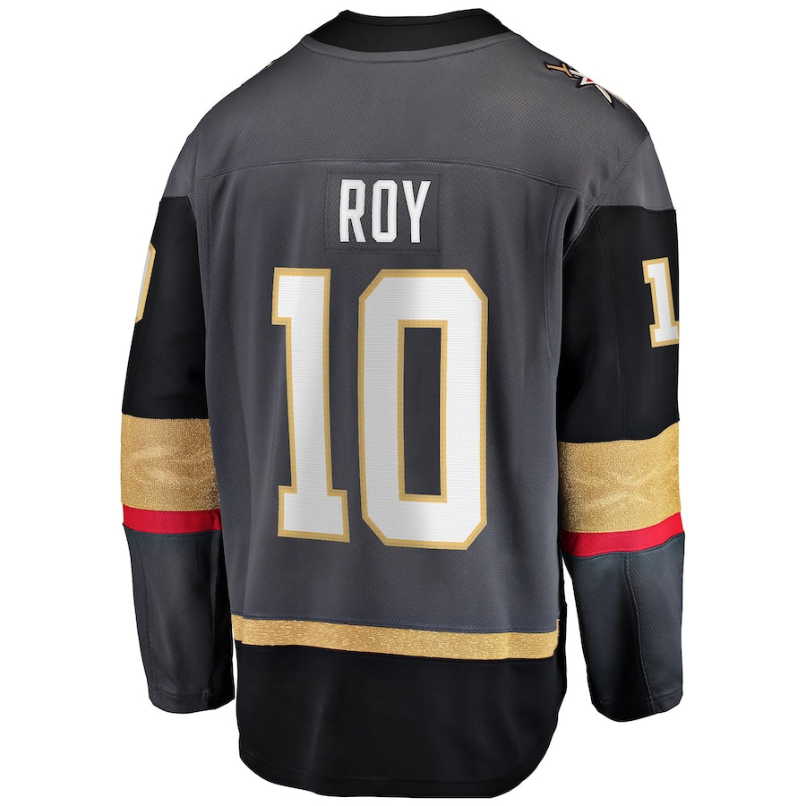V.Golden Knights #10 Nicolas Roy Fanatics Branded Home Breakaway Player Jersey Gray Hockey Jerseys CROVYIE