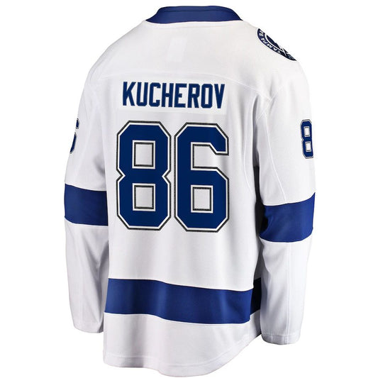 TB.Lightning #86 Nikita Kucherov Fanatics Branded Away Premier Breakaway Player Jersey White Stitched American Hockey Jerseys CROVYIE