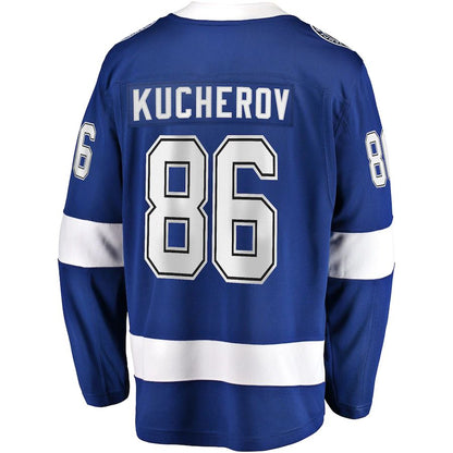 TB.Lightning #86 Nikita Kucherov Fanatics Branded Home 2022 Stanley Cup Final Breakaway Player Jersey Blue Stitched American Hockey Jerseys CROVYIE