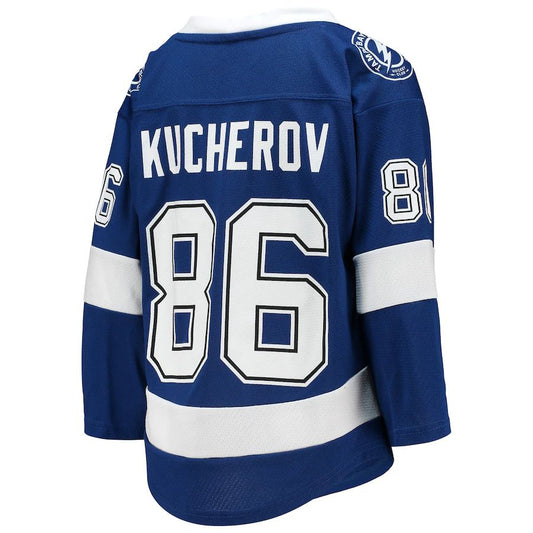 TB.Lightning #86 Nikita Kucherov Home Replica Player Jersey Blue Stitched American Hockey Jerseys CROVYIE
