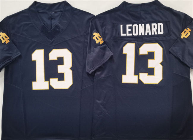 N.Dame Fighting Irish #13 Riley Leonard Navy 2025 F.U.S.E. Limited Stitched Football American College Jerseys