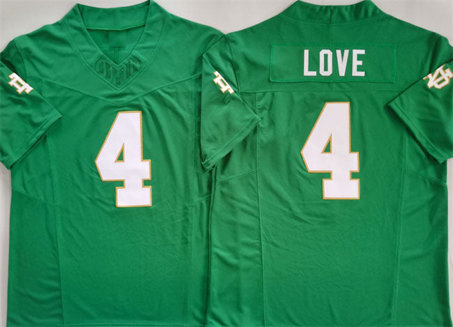 N.Dame Fighting Irish #4 Jeremiyah Love Green 2024 F.U.S.E. Limited Stitched Football  American College Jerseys