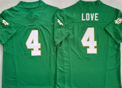 N.Dame Fighting Irish #4 Jeremiyah Love Green 2024 F.U.S.E. Limited Stitched Football  American College Jerseys