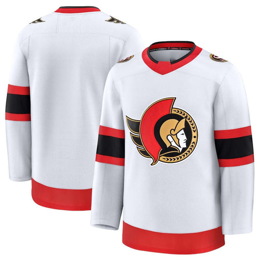 O.Senators Fanatics Away Premium Jersey - White Stitched American Hockey Jerseys CROVYIE