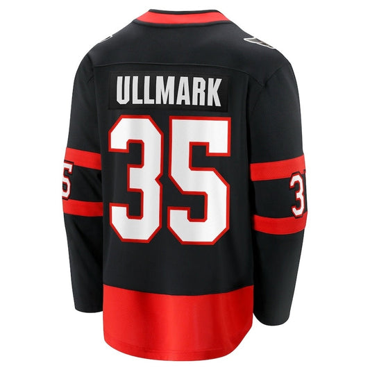 O.Senators #35 Linus Ullmark Fanatics Home Premier Breakaway Player Jersey - Black Stitched American Hockey Jerseys CROVYIE