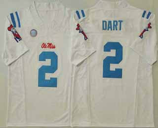 O.Miss Rebels #2 Jaxson Dart White 2025 FUSE Football College Jerseys