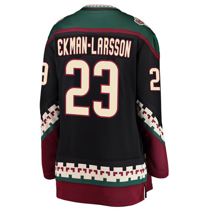 A.Coyotes #23 Oliver Ekman-Larsson Fanatics Branded Breakaway Alternate Player Jersey Black Stitched American Hockey Jerseys CROVYIE