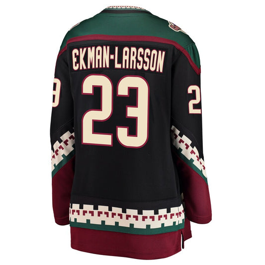 A.Coyotes #23 Oliver Ekman-Larsson Fanatics Branded Breakaway Alternate Player Jersey Black Stitched American Hockey Jerseys CROVYIE