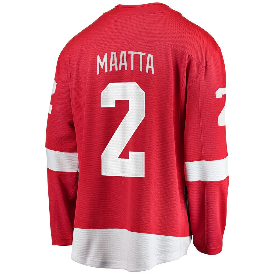 D.Red Wings #2 Olli Maatta Fanatics Branded Home Breakaway Player Jersey Red Stitched American Hockey Jerseys CROVYIE