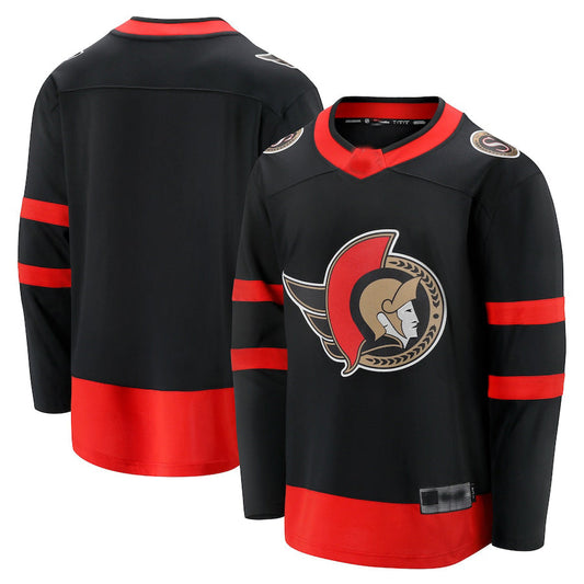 O.Senators Fanatics Branded 2020-21 Home Breakaway Jersey Black Stitched American Hockey Jerseys CROVYIE
