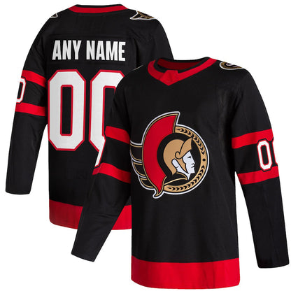 Custom O.Senators  2020-21 Home Authentic Jersey Black Stitched American Hockey Jerseys CROVYIE