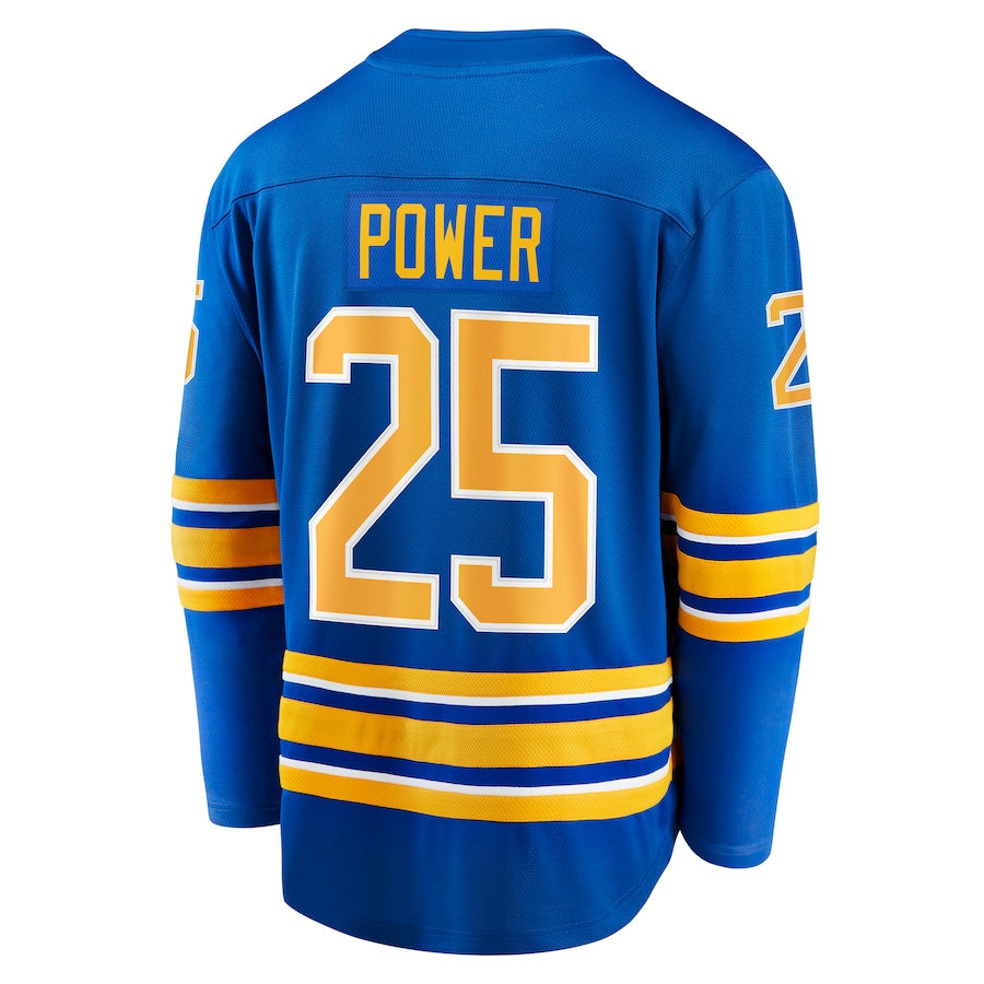 B.Sabres #25 Owen Power Fanatics Branded Home Breakaway Player Jersey  Royal Stitched American Hockey Jerseys CROVYIE
