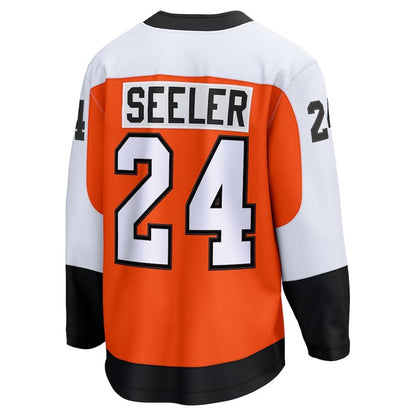 P.Flyers #24 Nick Seeler Fanatics Home Breakaway Jersey - Orange Stitched American Hockey Jerseys CROVYIE