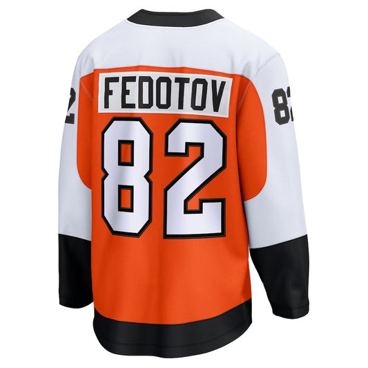 P.Flyers #82 Ivan Fedotov Fanatics Home Premier Breakaway Player Jersey - Orange Stitched American Hockey Jerseys CROVYIE