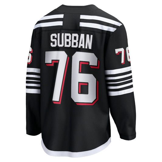 NJ.Devils #76 P.K. Subban Fanatics Branded Alternate Premier Breakaway Player Jersey Black Stitched American Hockey Jerseys CROVYIE