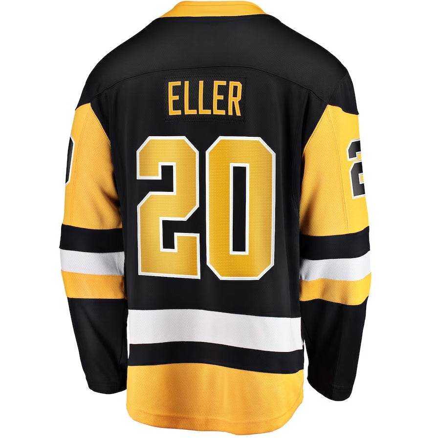 P.Penguins #20 Lars Eller Fanatics Home Breakaway Jersey - Black Stitched American Hockey Jerseys CROVYIE
