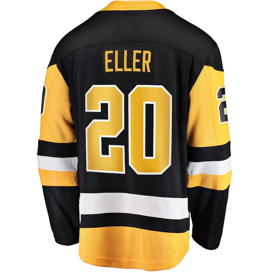 P.Penguins #20 Lars Eller Fanatics Home Breakaway Jersey - Black Stitched American Hockey Jerseys CROVYIE