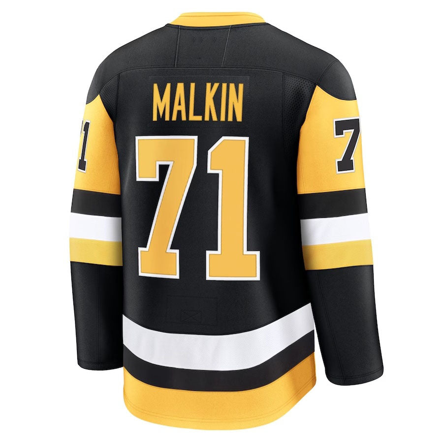 P.Penguins #71 Evgeni Malkin Fanatics Home Premium Jersey - Black Stitched American Hockey Jerseys CROVYIE