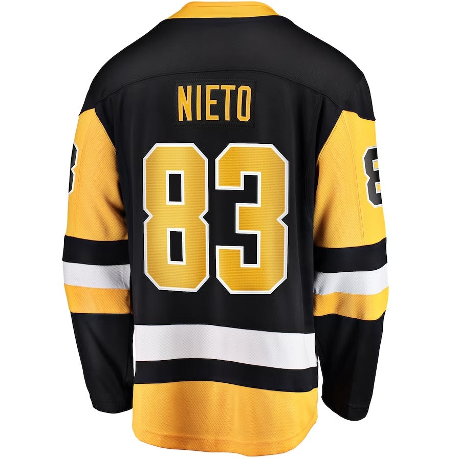 P.Penguins #83 Matt Nieto Fanatics Home Breakaway Jersey - Black Stitched American Hockey Jerseys CROVYIE