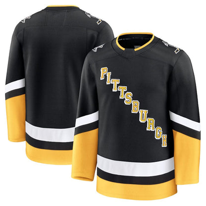P.Penguins Fanatics Alternate Premium Jersey - Black Stitched American Hockey Jerseys CROVYIE