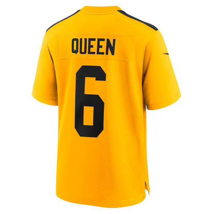 P.Steelers #6 Patrick Queen Gold Alternate 1933 Throwback Game Stitched American Football Jerseys