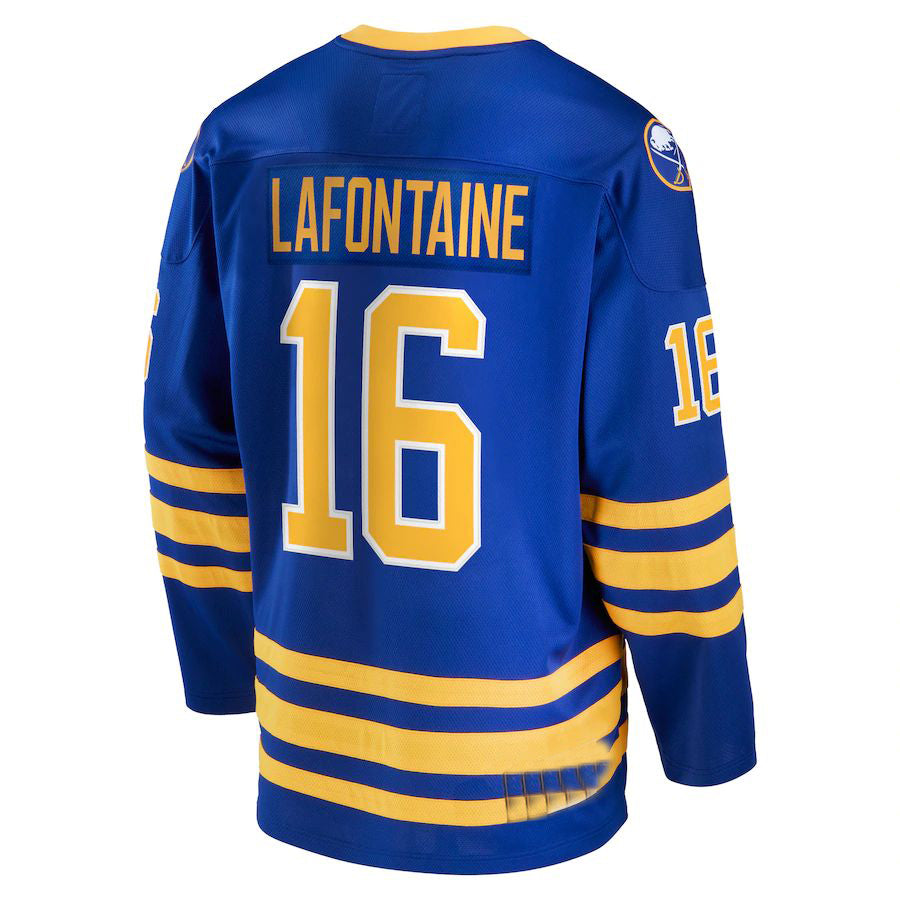 B.Sabres #16 Pat LaFontaine Fanatics Branded Breakaway Retired Player Jersey Royal Stitched American Hockey Jerseys CROVYIE