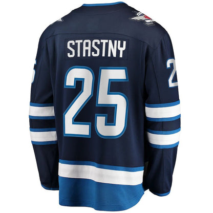 W.Jets #25 Paul Stastny Fanatics Branded Breakaway Player Jersey Navy Stitched American Hockey Jerseys CROVYIE