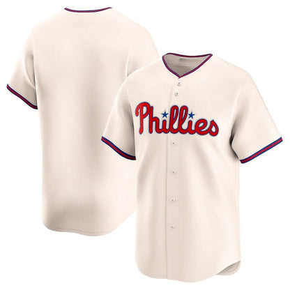 Philadelphia Phillies Alternate Limited Jersey - Cream Stitched Baseball Jersey