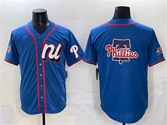 Philadelphia Phillies National League Team Big Logo Blue 2025 All-Star Edition Limited Stitched Baseball Jersey