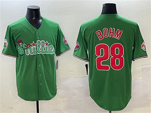 Philadelphia Phillies #28 Alec Bohm Green Phanatic Limited Stitched Baseball Jerseys