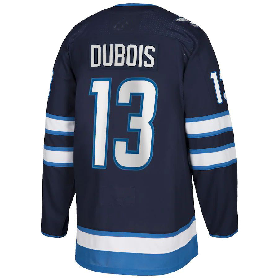 W.Jets #13 Pierre-Luc Dubois Home Authentic Player Jersey Navy Stitched American Hockey Jerseys CROVYIE