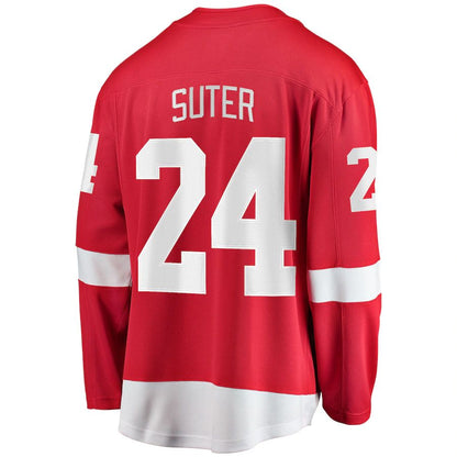 D.Red Wings #24 Pius Suter Fanatics Branded Home Breakaway Player Jersey Red Stitched American Hockey Jerseys CROVYIE