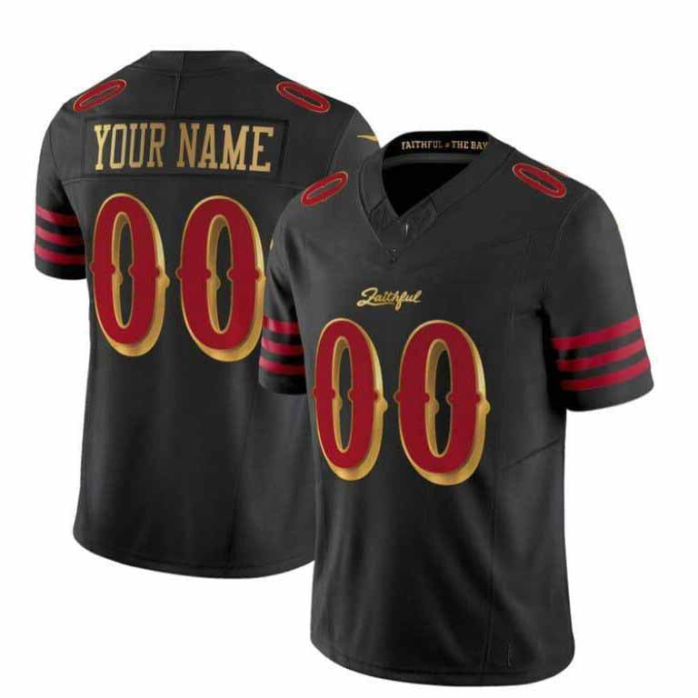 Custom SF.49ers Black 2025 Rivalries Vapor Limited Stitched American Football Jersey-Nerys
