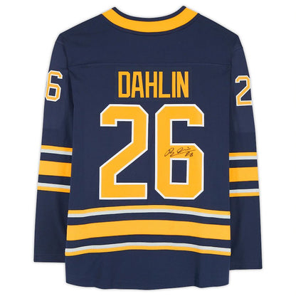 B.Sabres #26 Rasmus Dahlin Fanatics Authentic Autographed Navy Fanatics Breakaway Jersey Stitched American Hockey Jerseys CROVYIE