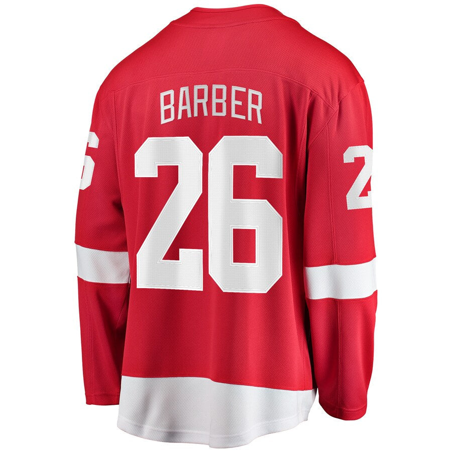 D.Red Wings #26 Riley Barber Fanatics Branded Home Breakaway Player Jersey Red Stitched American Hockey Jerseys CROVYIE