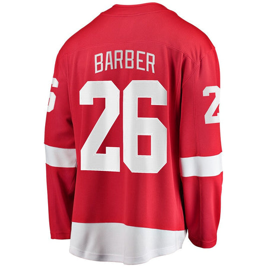 D.Red Wings #26 Riley Barber Fanatics Branded Home Breakaway Player Jersey Red Stitched American Hockey Jerseys CROVYIE