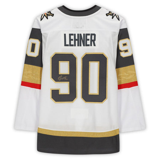 V.Golden Knights #90 Robin Lehner Fanatics Authentic Autographed White Authentic Jersey Hockey Jerseys CROVYIE