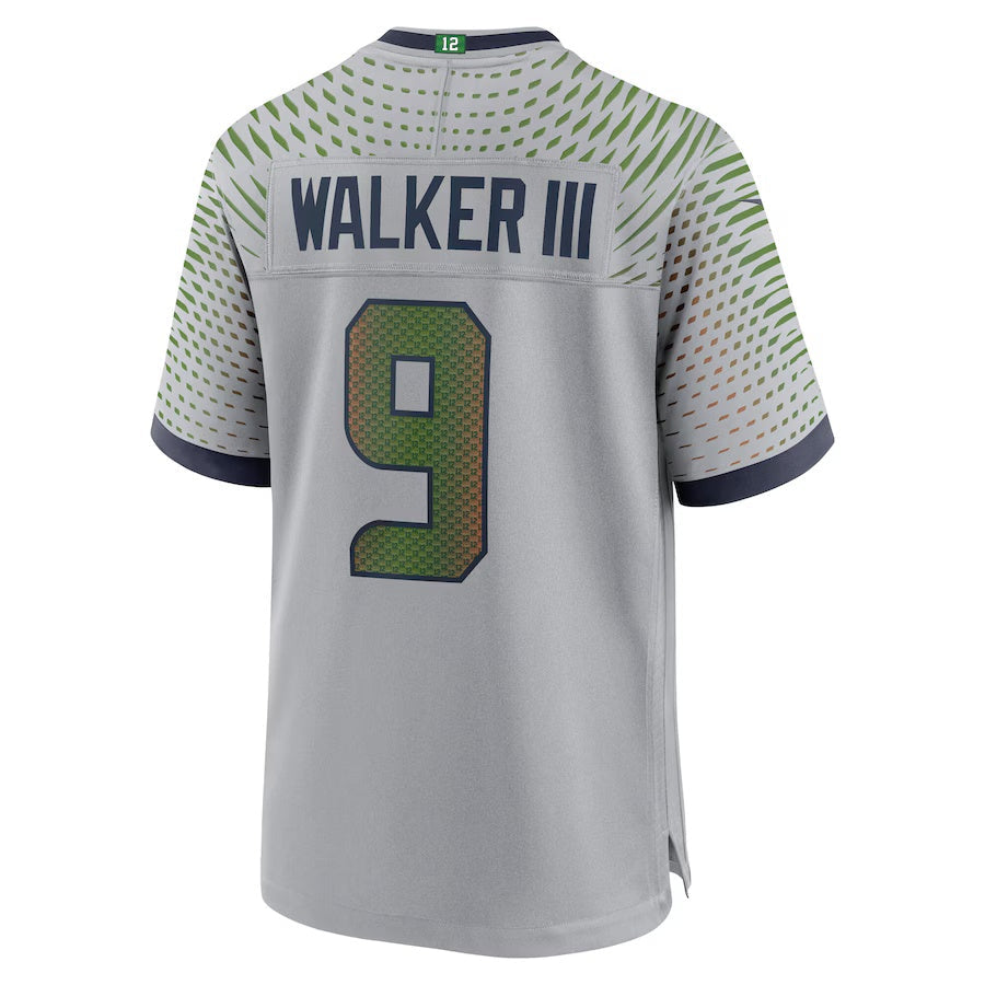S.Seahawks #9 Kenneth Walker III 2025 Rivalries Collection Game Jersey-Nery - Wolf Gray Stitched American Football Jersey-Nerys