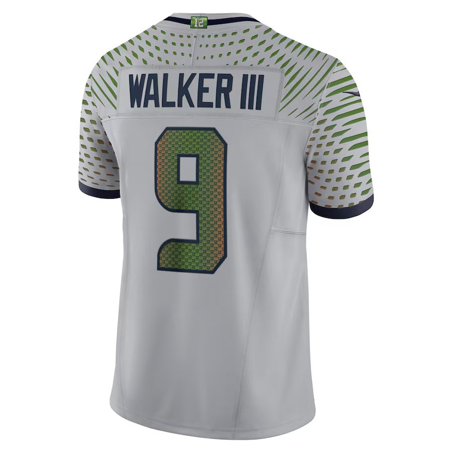S.Seahawks #9 Kenneth Walker III 2025 Rivalries Collection Limited Jersey-Nery - Wolf Gray Stitched American Football Jersey-Nerys