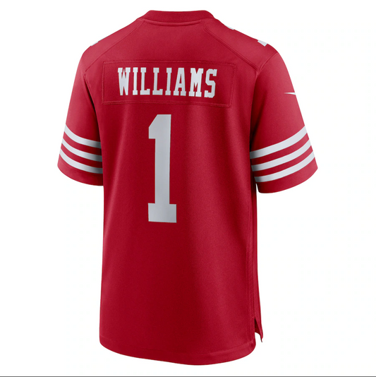 SF.49ers #1 Mykel Williams Scarlet 2025 Draft First Round Pick Game Stitched American Football Jerseys