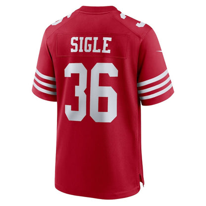 SF.49ers #36 Marques Sigle Scarlet Team Game Stitched American Football Jerseys