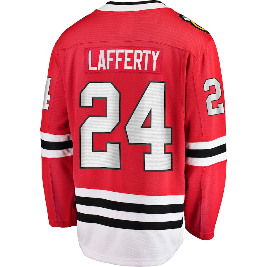 C.Blackhawks #24 Fanatics Branded Home Breakaway Player Jersey Red Stitched American Hockey Jerseys CROVYIE