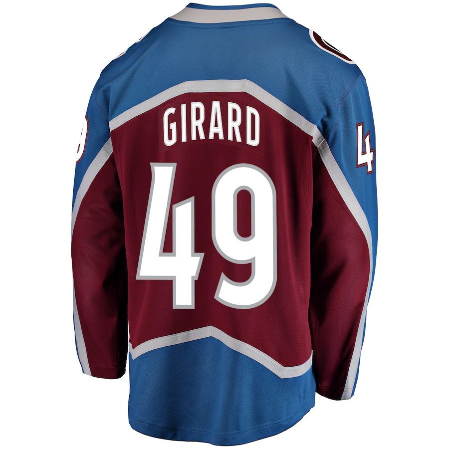 C.Avalanche #49 Samuel Girard Fanatics Branded Breakaway Player Jersey  Burgundy Stitched American Hockey Jerseys CROVYIE