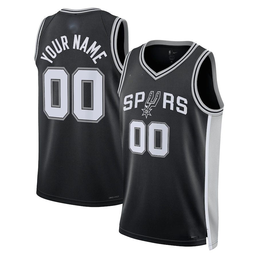 Custom S.Antonio Spurs Unisex  Swingman Custom Jersey Black Icon Edition Stitched Basketball Jersey