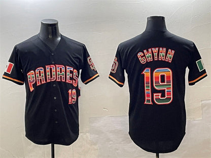 San Diego Padres #19 Tony Gwynn Black Mexico Cool Base Stitched Baseball Jersey