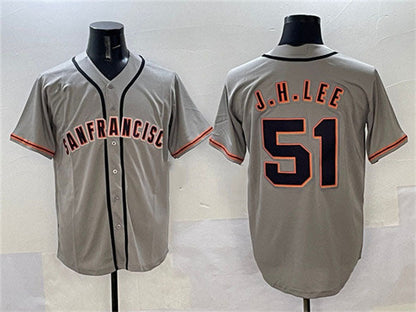 San Francisco Giants #51 Jung Hoo Lee Gray Cool Base Stitched Baseball Jersey