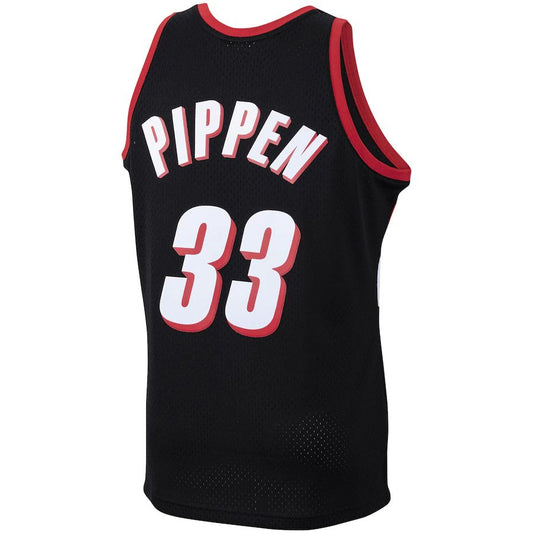P.Trail Blazers #33 Scottie Pippen Mitchell & Ness 1999-00 Hardwood Classics Swingman Jersey Black Stitched American Basketball Jersey